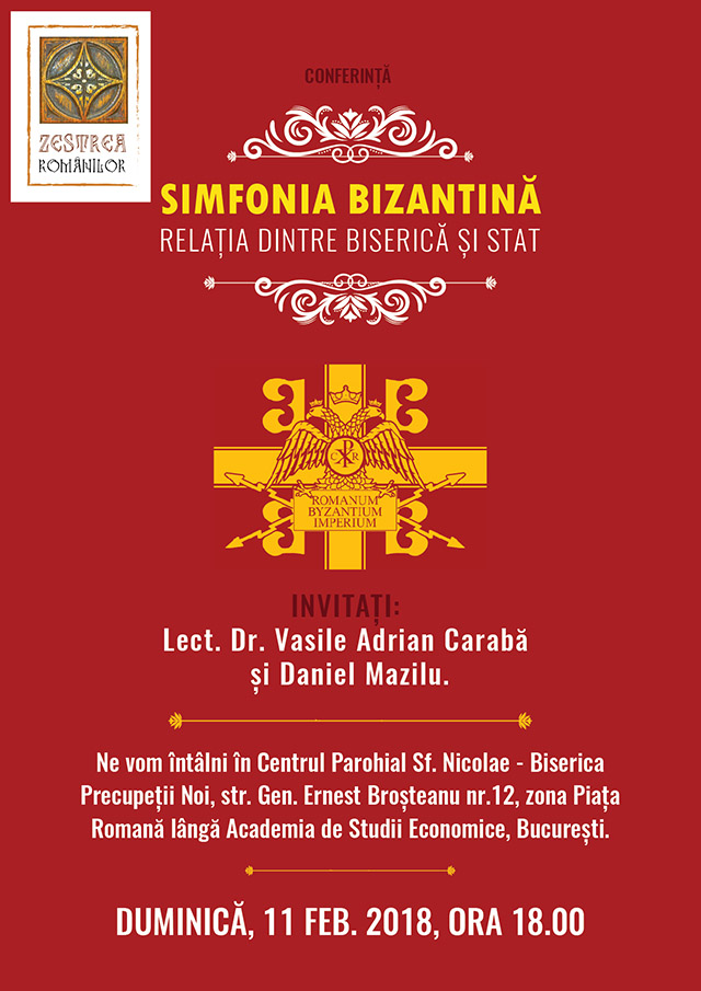 Conferință: „Simfonia Bizantină: Relația dintre Biserică și Stat”